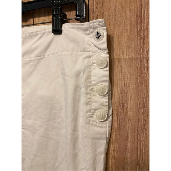 Loft Ann Taylor size 10 white the Julie trouser pants nautical - Picture 3 of 9